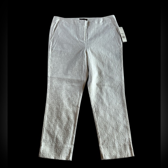 Dana Buchman Textured White Ankle Pants Chic Workwear Size 12 NWT - Picture 2 of 11